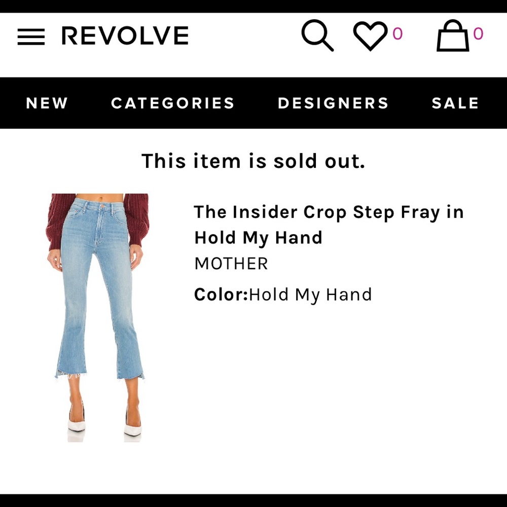 The Insider Crop Step Fray in Hold My Hand, Size 31